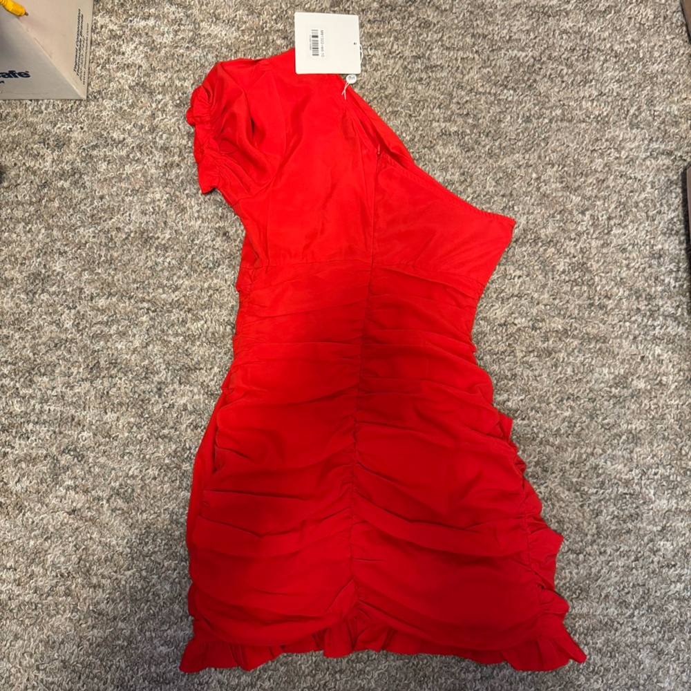 Hello Molly Red One-Shoulder Ruffle Dress NWT - Picture 7 of 9